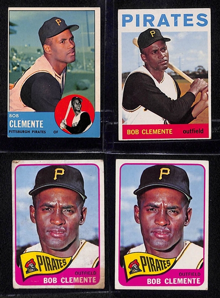 Lot of (4) Roberto Clemente Cards w. 1963 Topps, 1964 Topps, and (2) 1965 Topps 